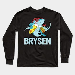 Funny Shark - Brysen Name Long Sleeve T-Shirt